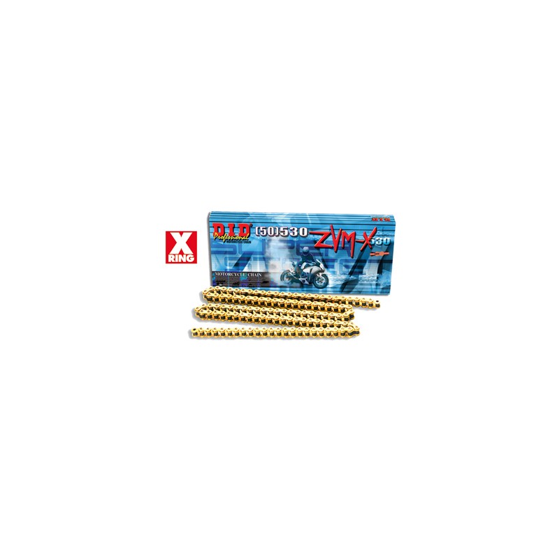 Motorcycle DID chain step 530ZVM-X colour gold with rivet joint (ZJ)-535091202 | RiMotoShop