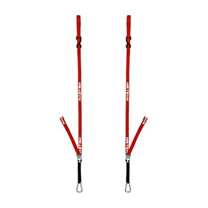 Par de correas de sujeción para motocicleta Pull Up de 25 mm de color rojo.