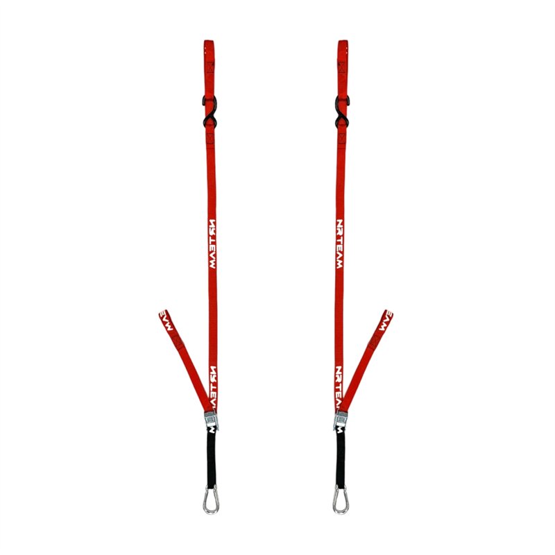 Coppia cinghie fissaggio moto Pull Up 25mm rosse-DS89.PU10R | RiMotoShop