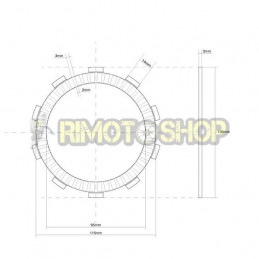 YAMAHA 80 YZ RA 95/01 Kit disques d'embrayage garnie