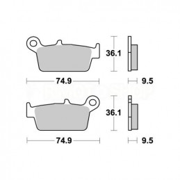 Pastiglie freno AP Yamaha YZ 250 98-02 posteriori