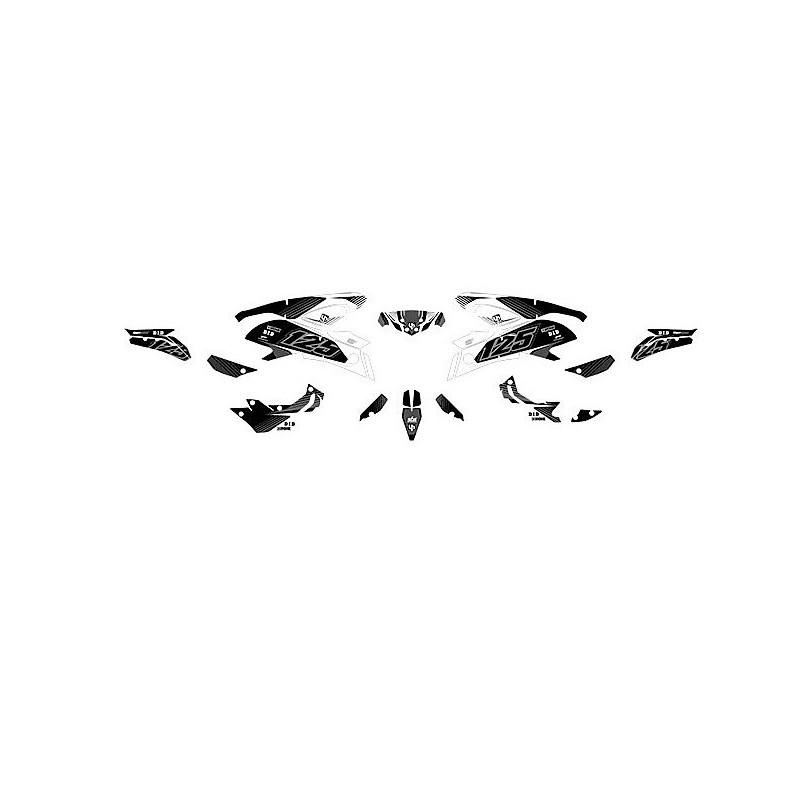 Graphics Kit Stickers YAMAHA MT125 2015 2017 WHITE BLACK-501019 | RiMotoShop