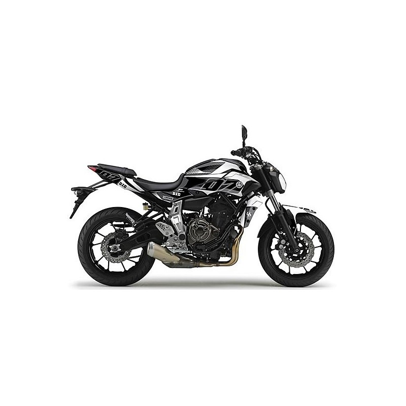 Graphics Kit Stickers YAMAHA MT-07 2014 2017 BLACK-WHITE-501018 | RiMotoShop